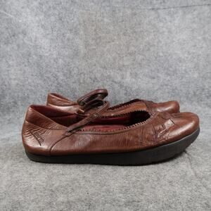 Earth Shoes Womens 10 Mary Jane Leather Fashion Comfort Casual Brown Loafer Flat